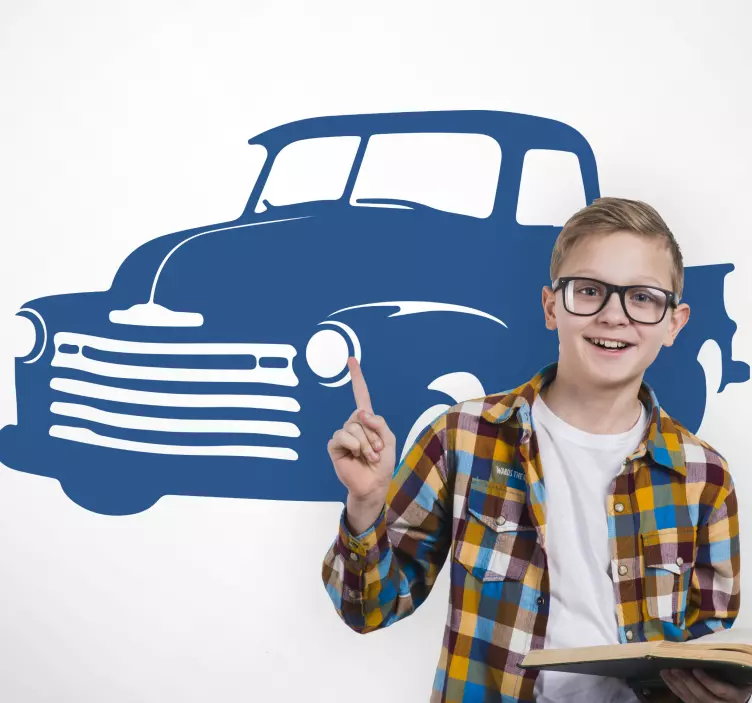 αυτοκολλητα τοιχου ζωα τησ ζουγκλασ κλασικό φορτηγό - TenStickers