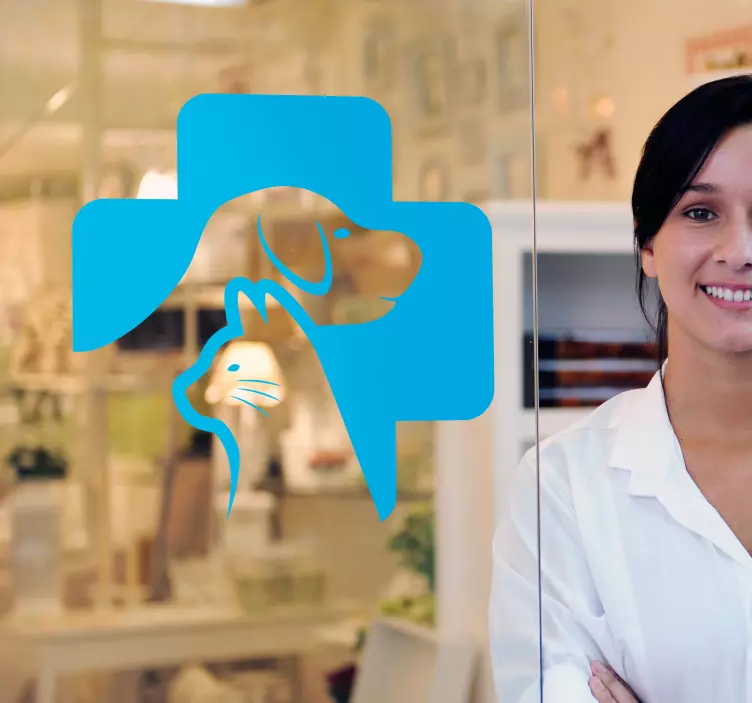 αυτοκόλλητο κτηνιατρικού παραθύρου - TenStickers