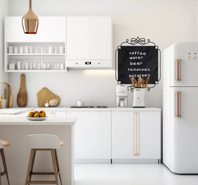 αυτοκολλητα επιπλων vintage Τετράγωνη γήινη μαύρη ταμπέλα - TenStickers