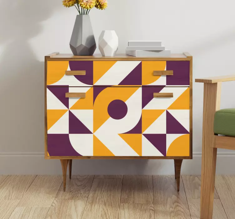 αυτοκόλλητο vintage αφηρημένη έπιπλα - TenStickers