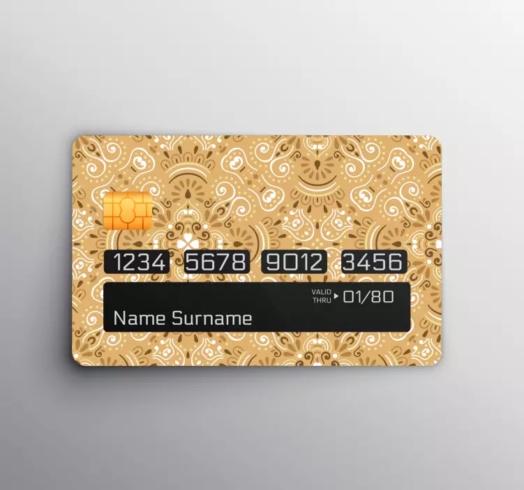 Vintage διακοσμητικό μοτίβο αυτοκόλλητο πιστωτικής κάρτας - TenStickers
