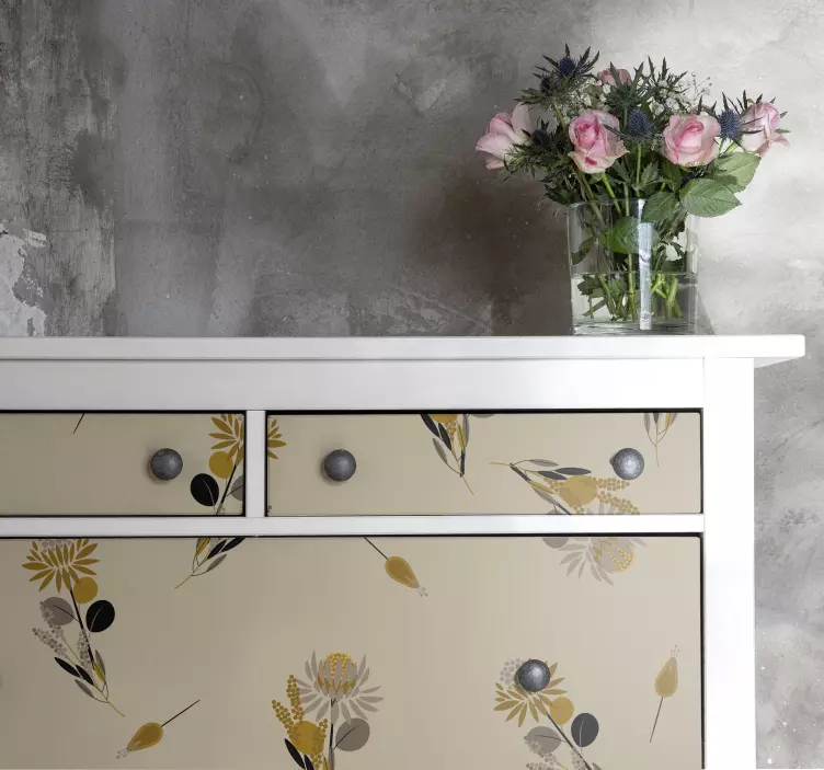 Vintage λουλούδια επίπλων - TenStickers