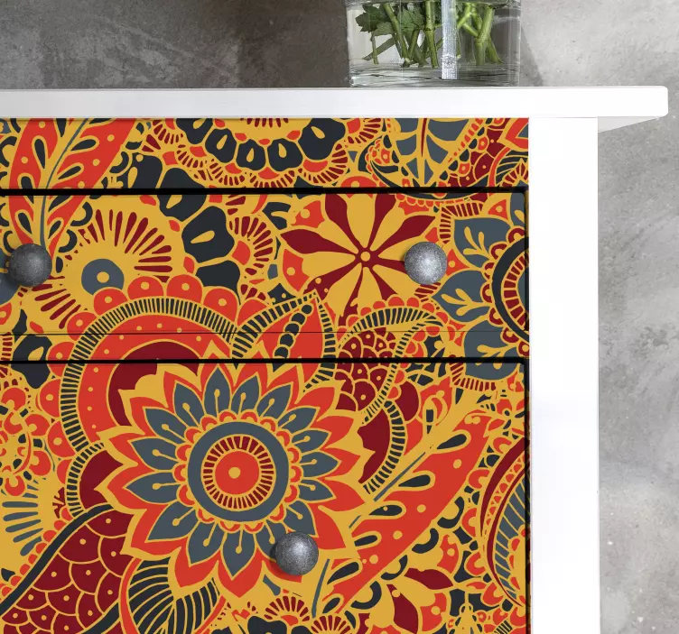 Vintage λουλούδια για καλαξ έπιπλα - TenStickers