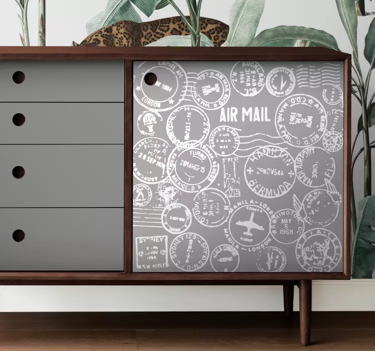 Αυτοκόλλητο με vintage ταξιδιωτικό σχέδιο επίπλων - TenStickers