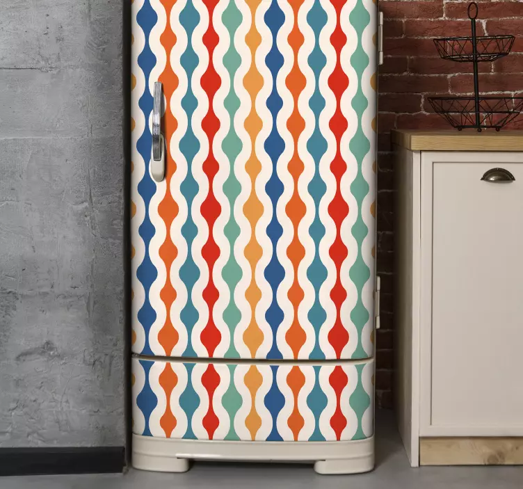 αυτοκόλλητο ψυγείο vintage κύματα - TenStickers