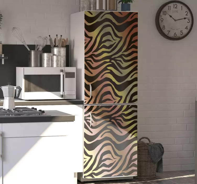 αυτοκόλλητο με υπέροχο vintage ζέβρα ψυγείο - TenStickers