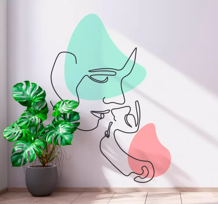 Αυτοκόλλητο τέχνης Μινιμαλιστικό Πορτρέτο Γραμμής - TenStickers