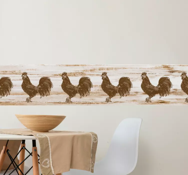 Αυτοκόλλητο περίγραμμα κομψό μοτίβο κόκορα - TenStickers