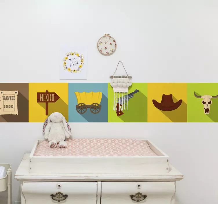 Αυτοκόλλητο περίγραμμα στοιχεία με θέμα την άγρια Δύση - TenStickers