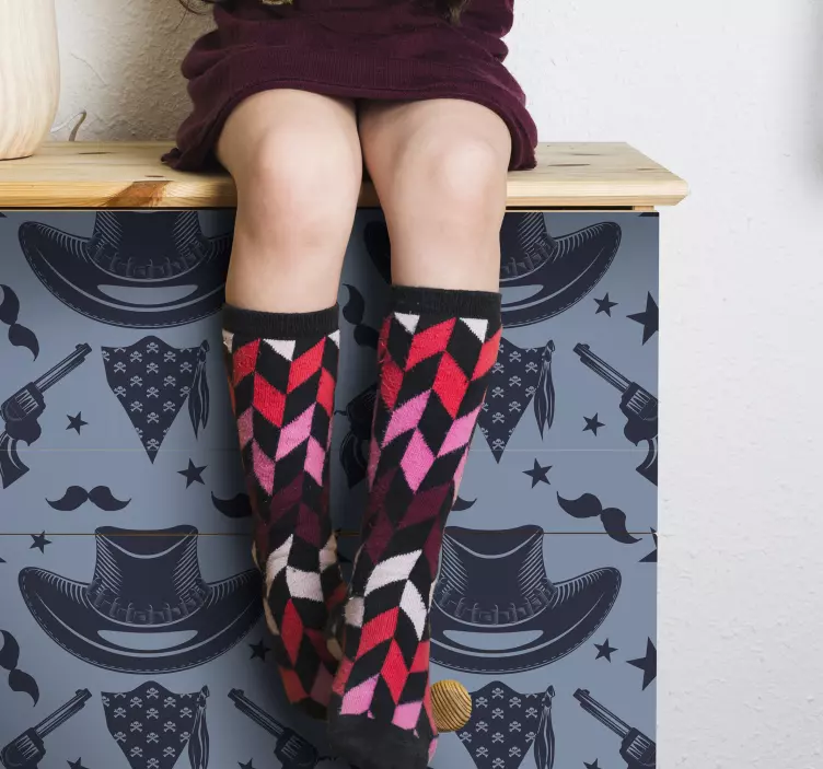 Αυτοκόλλητα τοίχου ζώα της ζούγκλας με θέμα καουμπόη - TenStickers