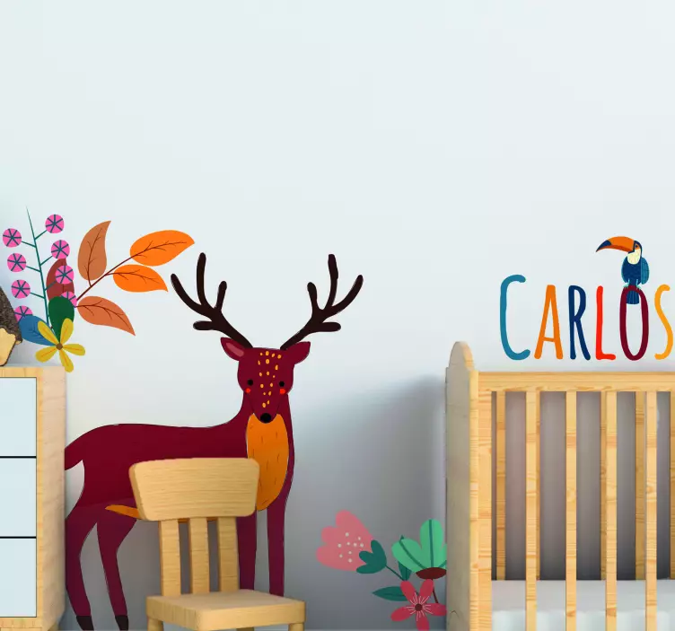 Αυτοκόλλητη προσαρμόσιμη εικονογράφηση ελαφιών - TenStickers