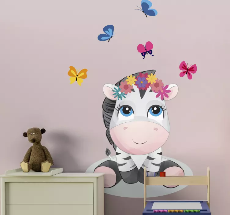 Αυτοκόλλητη χαριτωμένος χαρακτήρας ζέβρας - TenStickers
