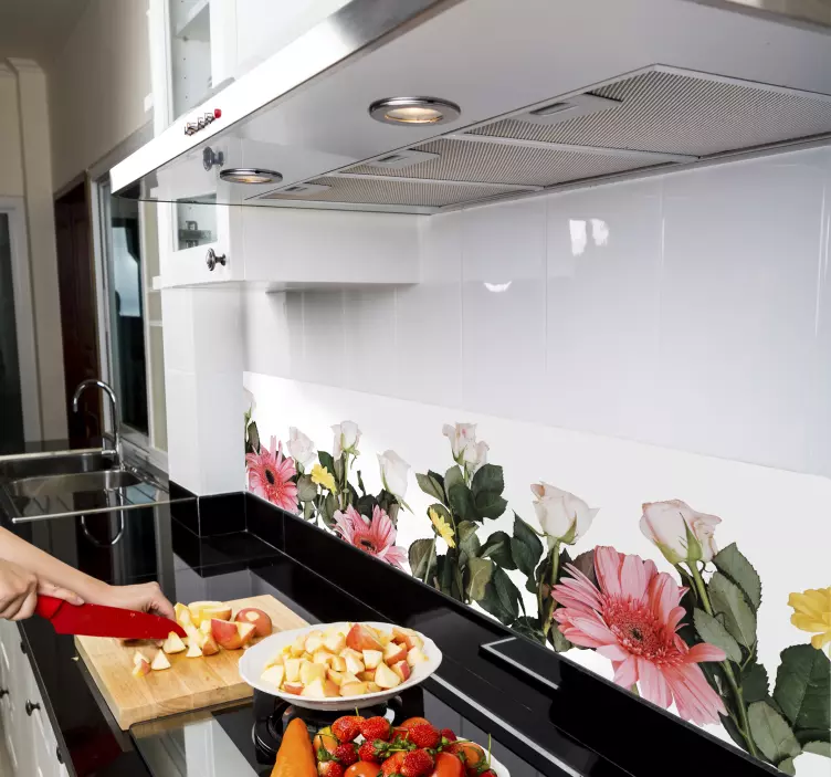 λουλούδια αυτοκόλλητο τοίχου για κουζίνα - TenStickers