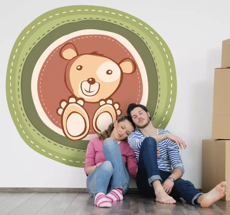 Αυτοκόλλητο για παιδιά χαριτωμένη απεικόνιση αρκούδας - TenStickers