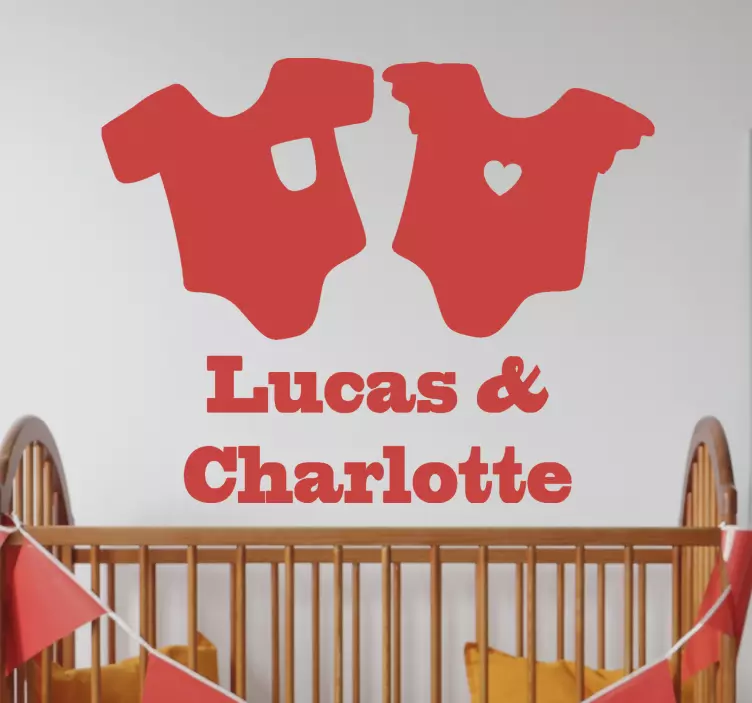 Αυτοκόλλητο για παιδιά τίτλοι για δωμάτιο με δίδυμα - TenStickers