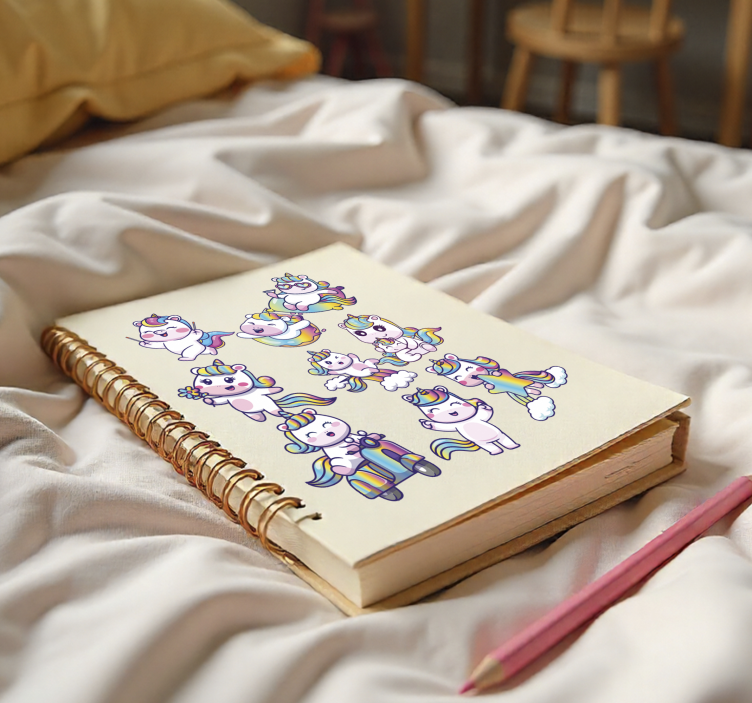 Εκπαιδευτικό αυτοκόλλητο σετ σχεδίασης μονόκερου - TenStickers