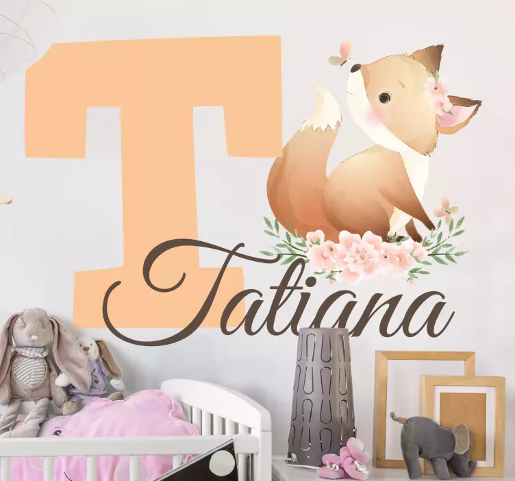 Αυτοκόλλητο για παιδιά ιδιότροπο μοτίβο αλεπούς - TenStickers