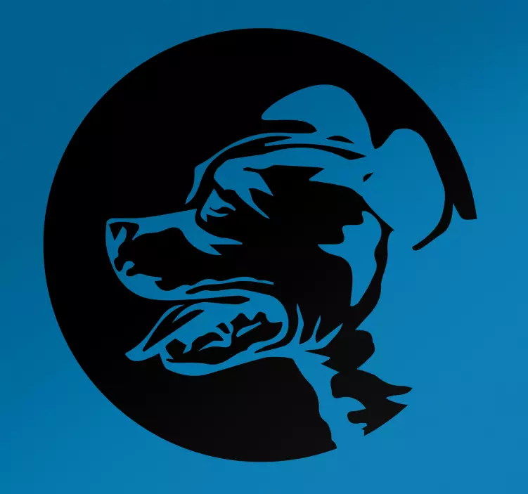 Αυτοκόλλητη στυλιζαρισμένο προφίλ σκύλου - TenStickers