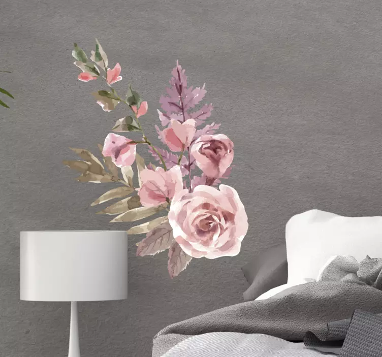 αυτοκόλλητο λουλουδιών ακουαρέλα floral σύνθεση - TenStickers