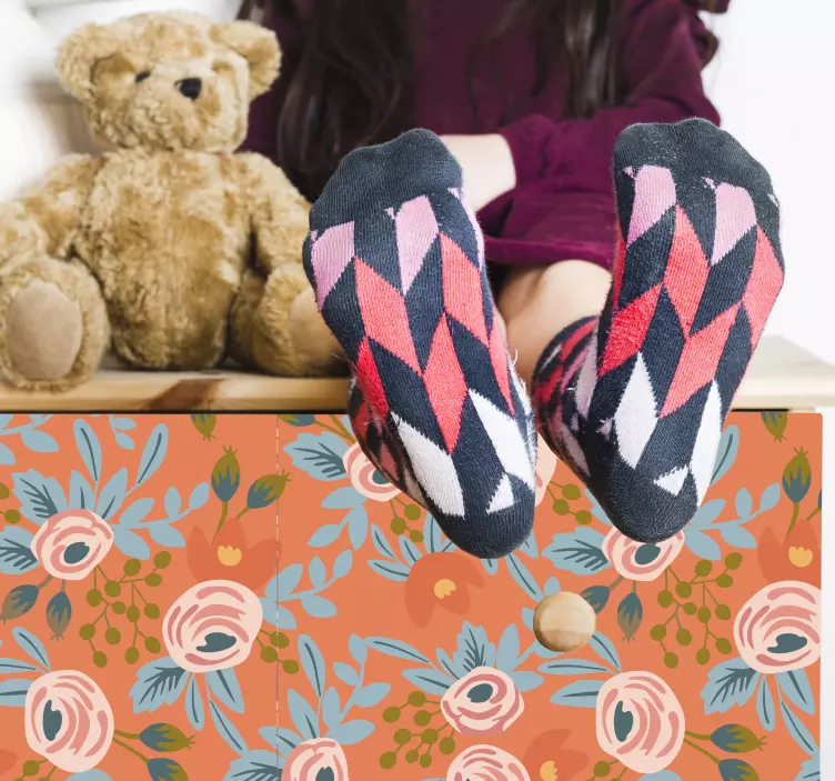 αυτοκόλλητο έπιπλα ακουαρέλα τριαντάφυλλα - TenStickers