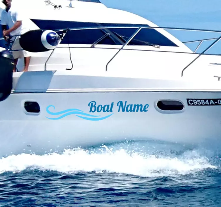 Ναυτικός Αυτοκόλλητος Παπαδάκης Ετικέτα ονόματος κυματοειδούς προ - TenStickers