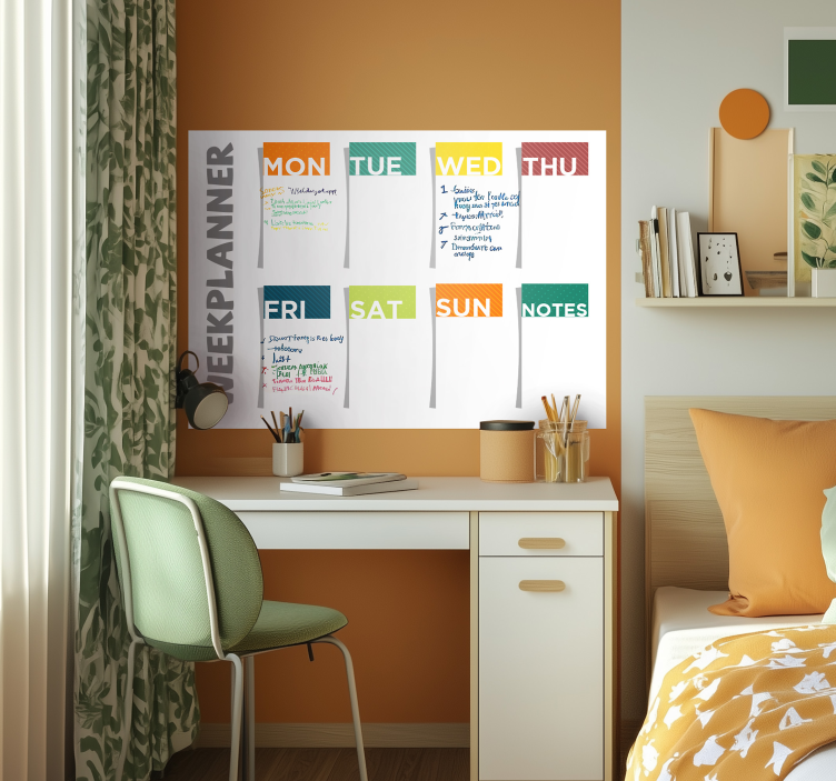 εβδομαδιαίο σχέδιο και γράψτε στο αυτοκόλλητο - TenStickers