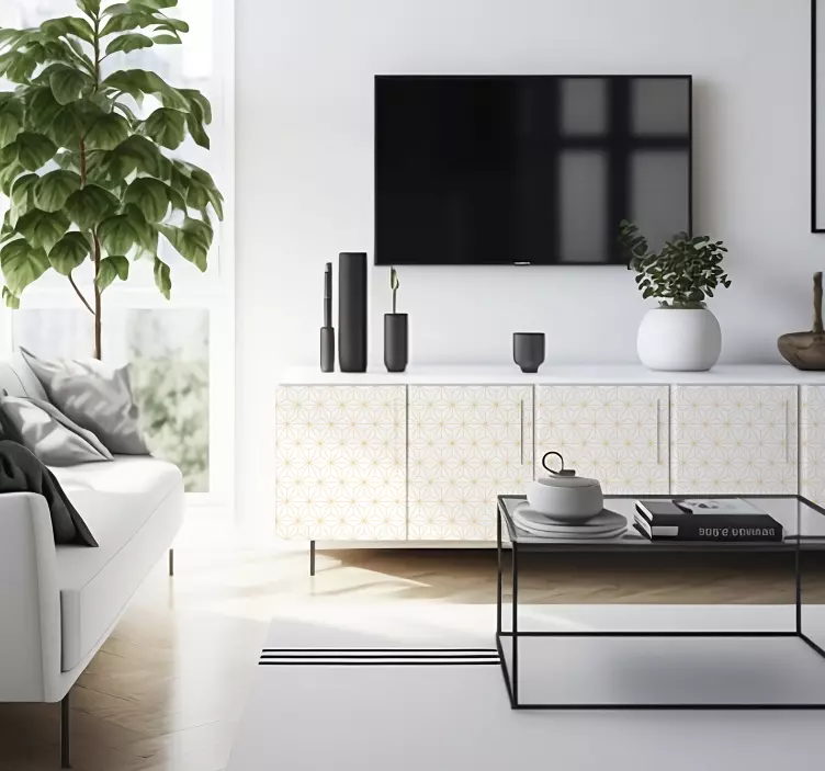 Αυτοκόλλητο γραμμές Λευκές και χρυσές γραμμέςΛευκές και χρυσές γρ - TenStickers