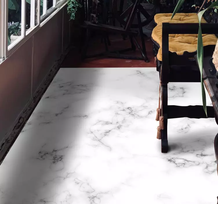 αυτοκόλλητο δαπέδου λευκό γκρι μάρμαρο - TenStickers