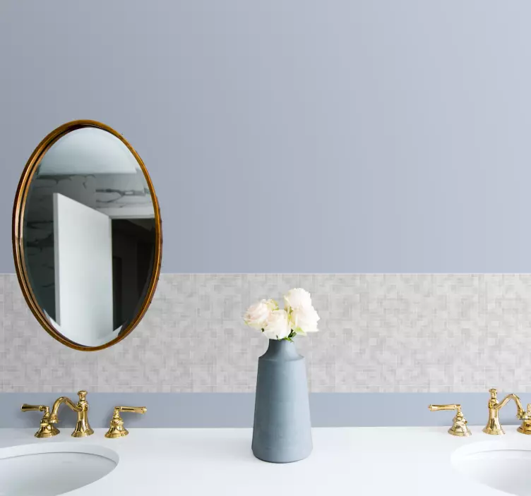 αυτοκόλλητο βινυλίου μωσαϊκό πλακάκι λευκό γκρι πλακάκι - TenStickers