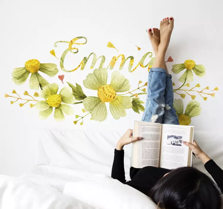 άγρια φυτά vintage με όνομα custom decal - TenStickers