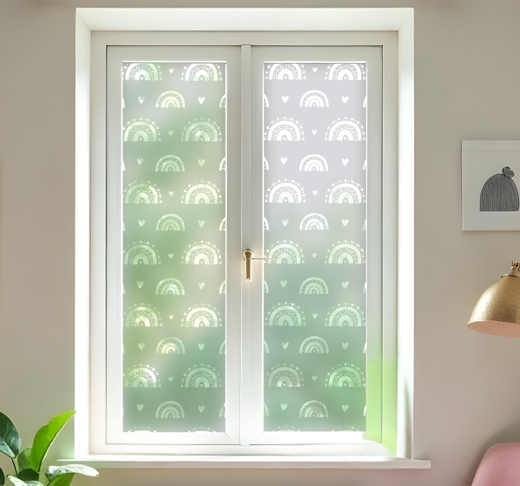 Αυτοκόλλητα Παράθυρα boho ουράνια τόξα - TenStickers