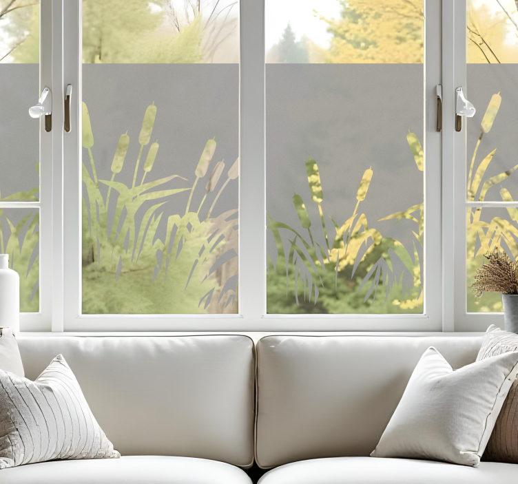 Αυτοκόλλητα Παράθυρα καλάμια και χόρτα - TenStickers