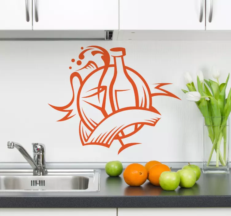 αυτοκόλλητο με κρασί με κοκτέιλ - TenStickers