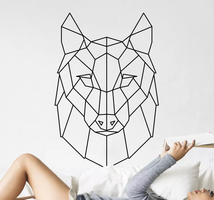 λύκος κεφάλι κομψό σιλουέτα άγρια ζώα decal - TenStickers
