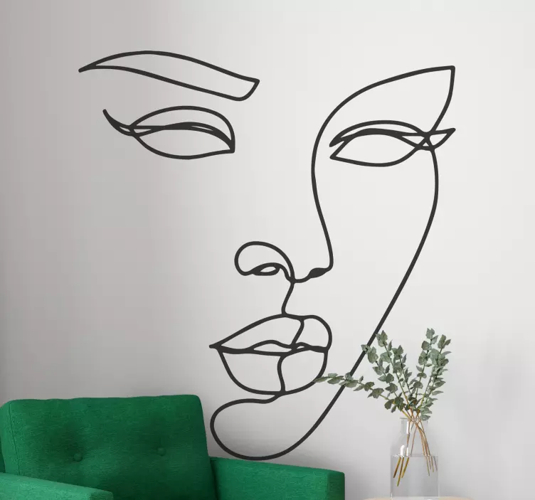 μινιμαλιστικό πρόσωπο προσώπου γυναίκας decal - TenStickers
