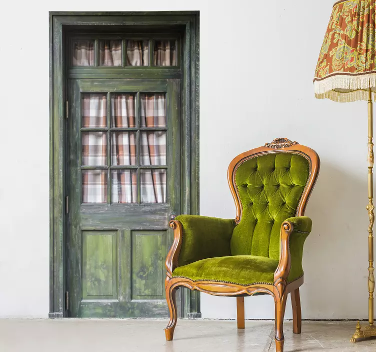 αυτοκόλλητο τοιχογραφία τοίχου με ξύλινη πόρτα - TenStickers