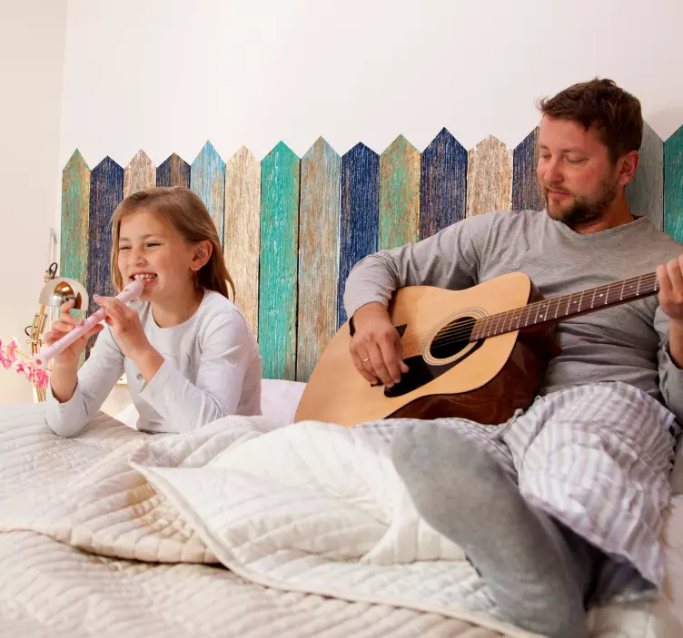 αυτοκόλλητο με ξύλινο φράχτη κεφαλάρι - TenStickers