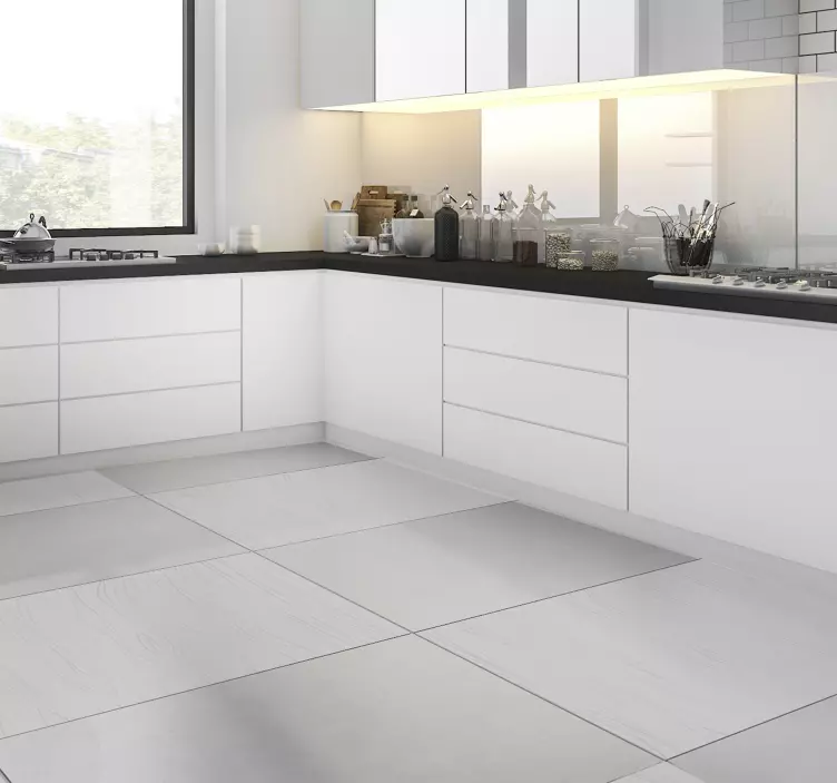 αυτοκόλλητο δαπέδου από ξύλο γκρι σανίδες - TenStickers