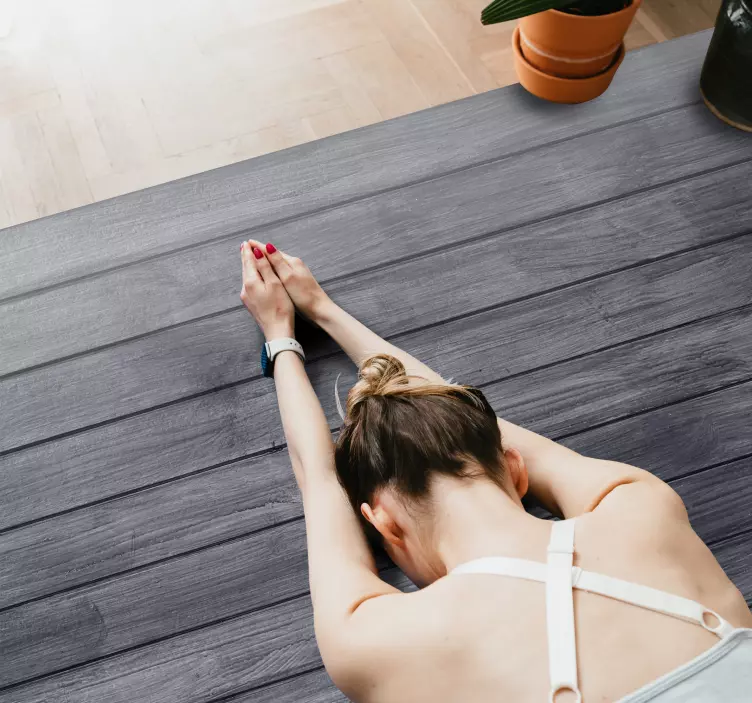 αυτοκόλλητο δαπέδου ξύλινο γκρι - TenStickers