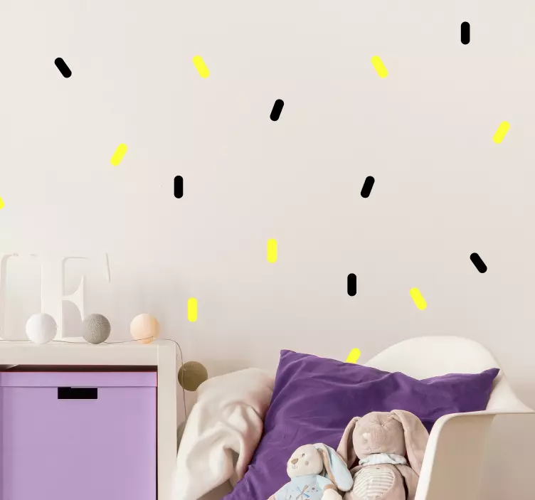 αυτοκόλλητο κίτρινο και μαύρο κομφετί - TenStickers