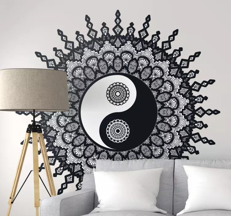 αυτοκόλλητο τοίχου ying yang paisley - TenStickers