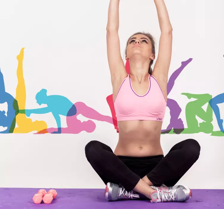 γιόγκα τοποθετεί διακόσμηση τοίχου στο σαλόνι - TenStickers