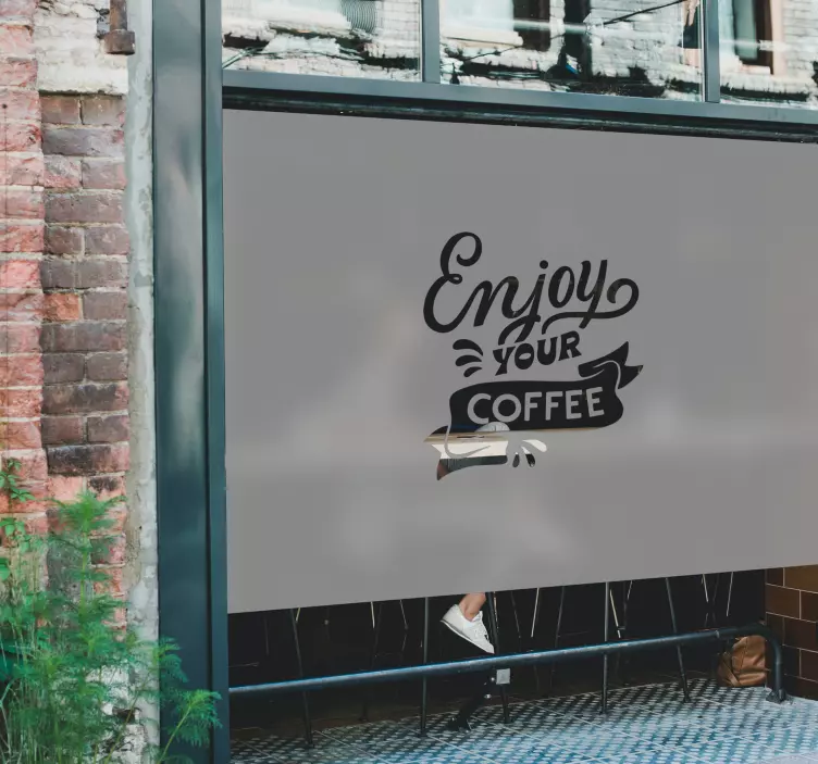 αυτοκόλλητο πρόσοψη καταστήματος Το λογότυπό σας σε διαφανές - TenStickers