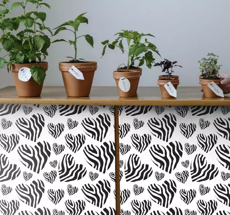 ζέβρα ζωγραφική έπιπλα καρδιά επίπλων - TenStickers