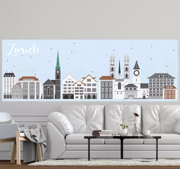 Αυτοκόλλητο με ένα τοπίο χώρας της Ζυρίχης - TenStickers