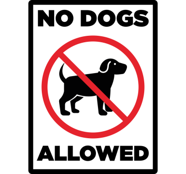 Αυτοκόλλητο για βιτρίνες no dog allowed sign - TenStickers