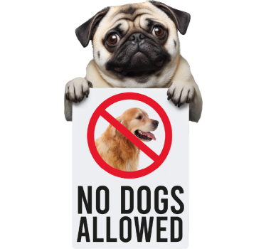 Αυτοκόλλητο για βιτρίνες no dogs allowed sign funny - TenStickers