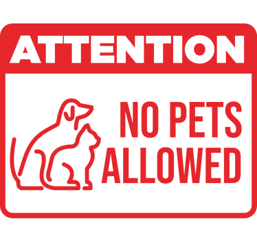 Αυτοκόλλητο για βιτρίνες no pet allowed sign - TenStickers