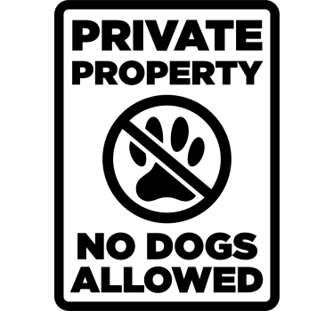 Αυτοκόλλητο για βιτρίνες private property no dogs allowed sign - TenStickers