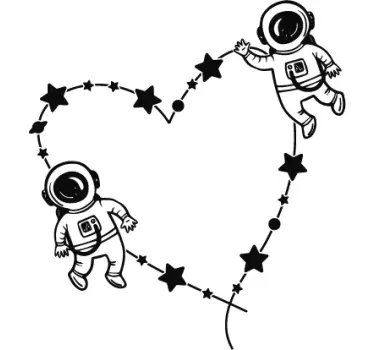 αστροναύτης αγάπη τοίχου αυτοκόλλητο space decal - TenStickers